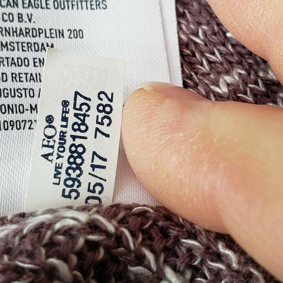 American Eagle Size M Brown Taupe Cardigan Waffle Knit - Picture 9 of 9